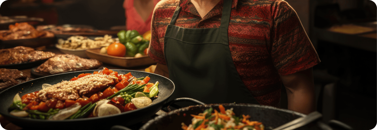 Skilled chef preparing authentic Indonesian cuisine with traditional techniques